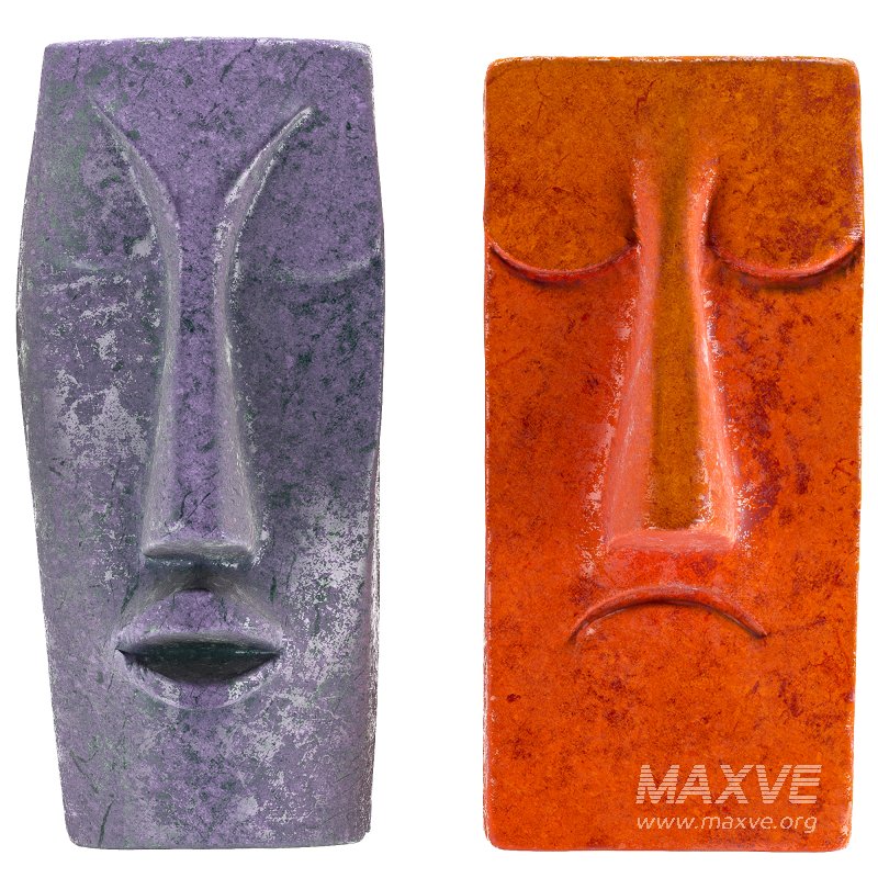 Set of Abstract Face Wall Sculptures - Image 5