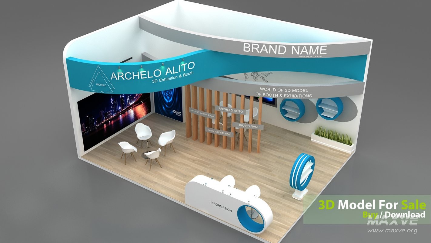 stall 3d model - Image 3