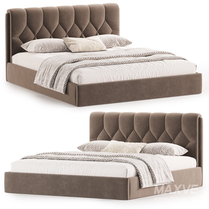 Bed with upholstered headboard Mignonette - Image 1