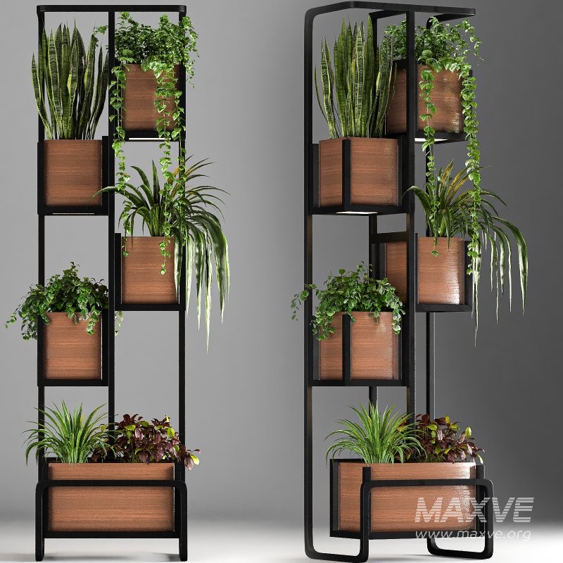 Metal and Wood Plant Stand 02 - Image 3