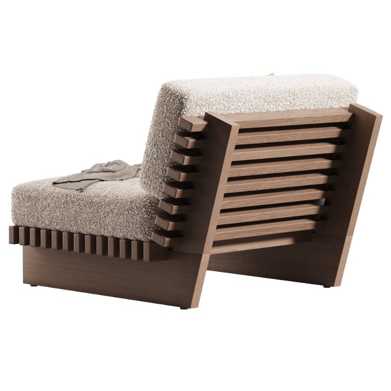 Taiko Stained Teak Outdoor Lounge Chair - Image 3