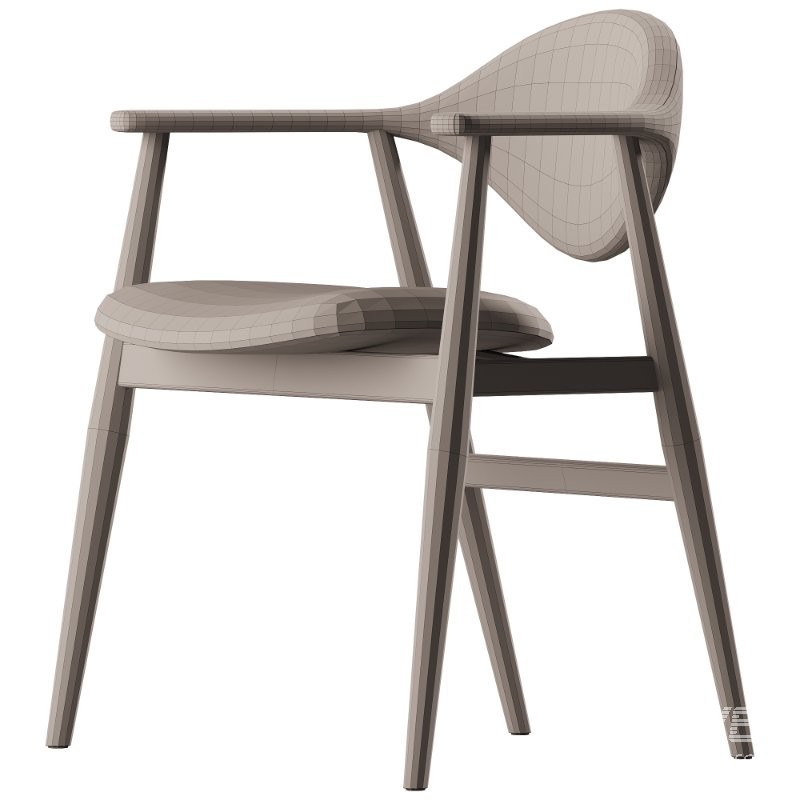 Armlehnstuhl Masculo aus Walnussholz - Image 3