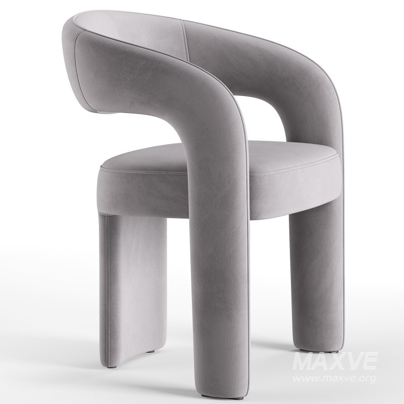 Lyra Stone Cream Woven Fabric Dining Chair - Image 1