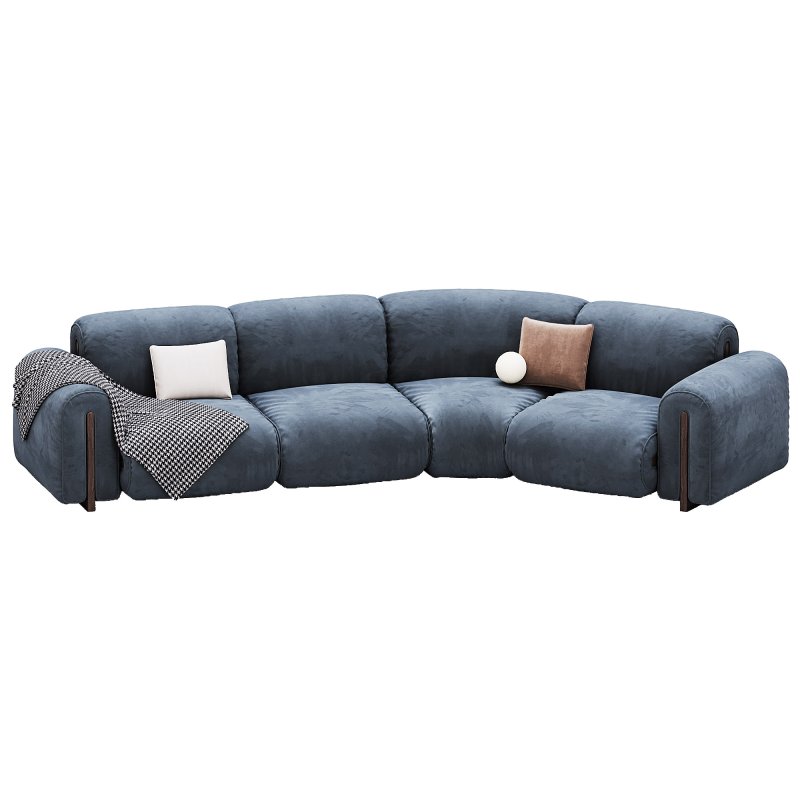 Colle Sectional Sofa With Right Wedge By Natuzzi - Image 1