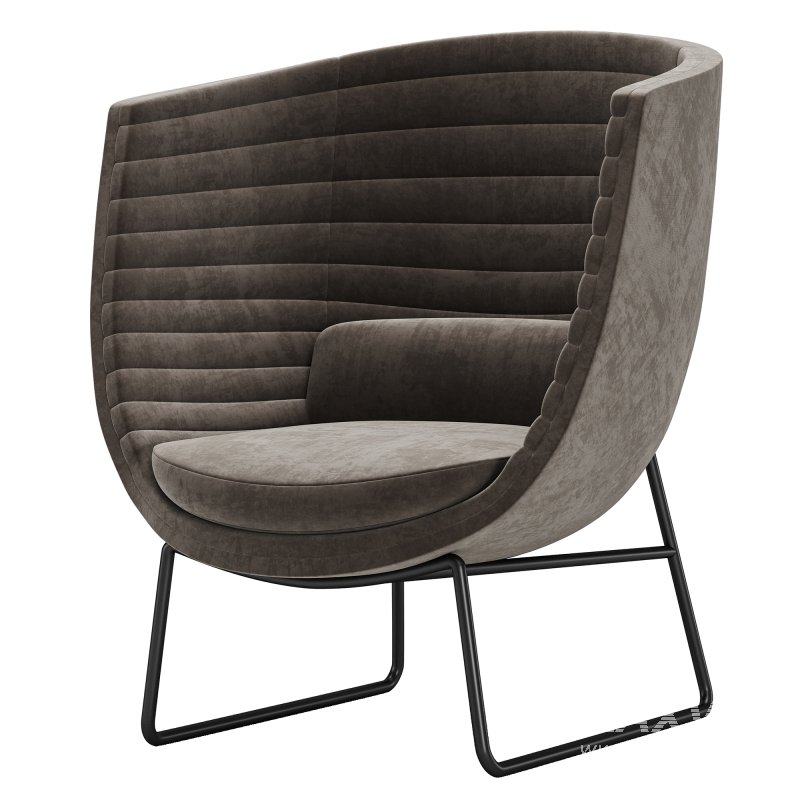 cleo metal soft armchair lounge high backrest - Image 3