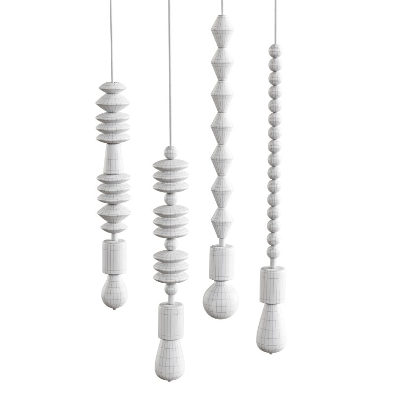 Nordic Wooden Geometric Beads Pendant Lamp - Image 7