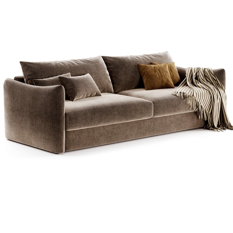 Chelsea Modern Classic Beige Upholstered Cushion Back Sofa - Image 1
