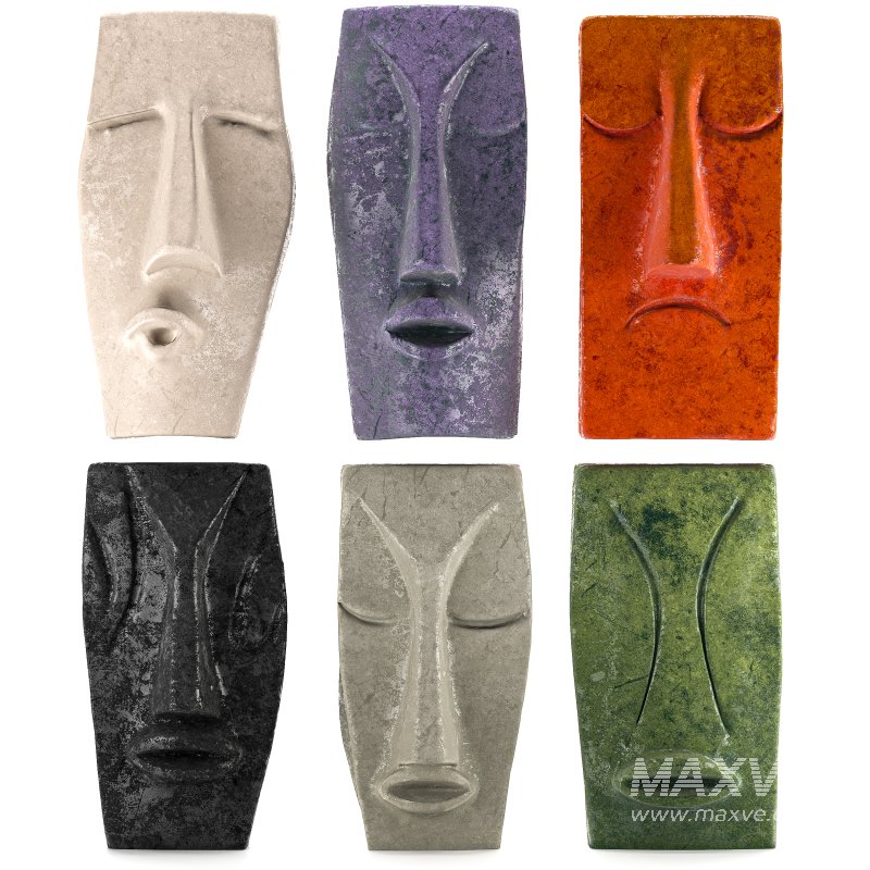 Set of Abstract Face Wall Sculptures - Image 1