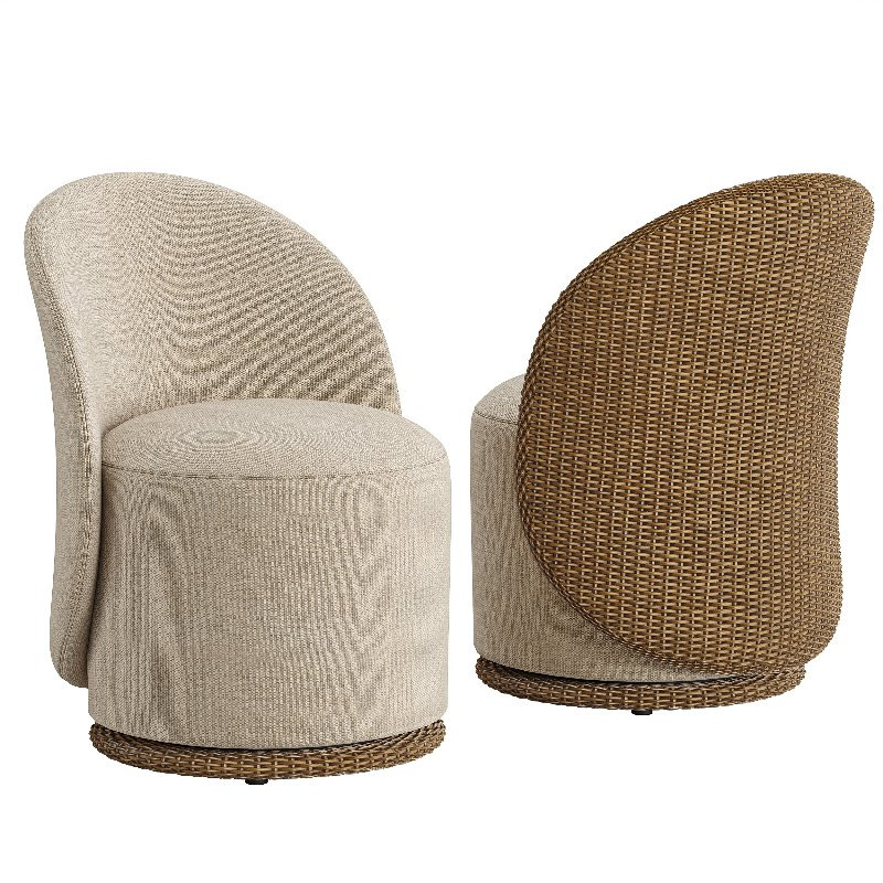 Quaid Outdoor Woven and Upholstered Dining Chair-Fourhands - Image 1