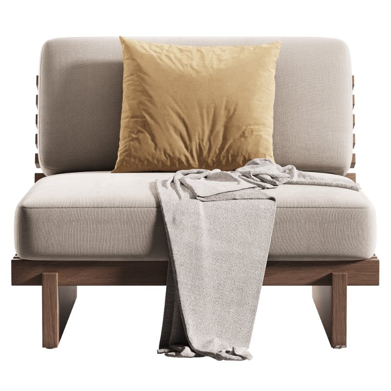 Taiko Stained Teak Outdoor Lounge Chair - Image 4