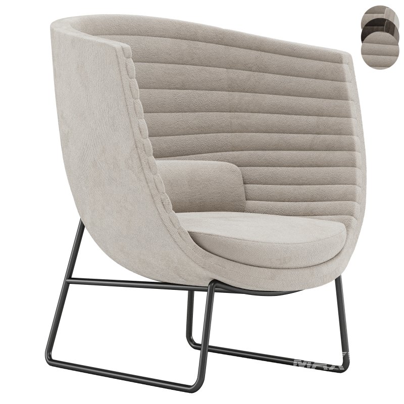 cleo metal soft armchair lounge high backrest - Image 5