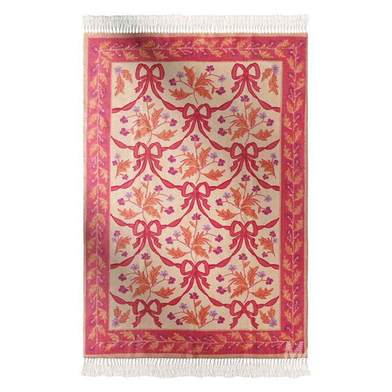 Bow Demask Screen Printed Rug - Image 3