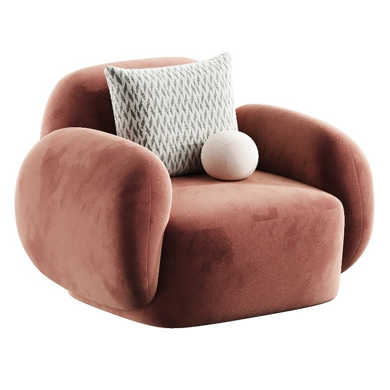 hazel beige lounge chair - Image 1