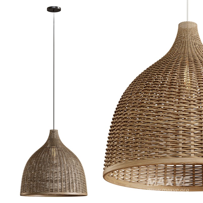 Rattan Pendant Light Handmade Basket Lamp - Image 1