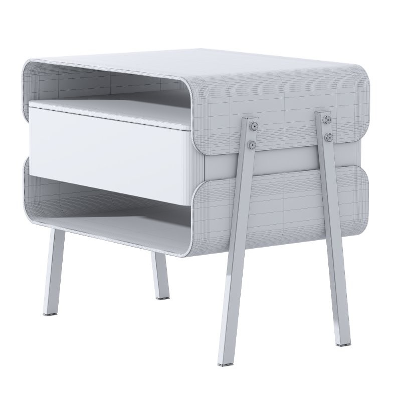 brown nightstand with lighting and wireless charging station - Image 4