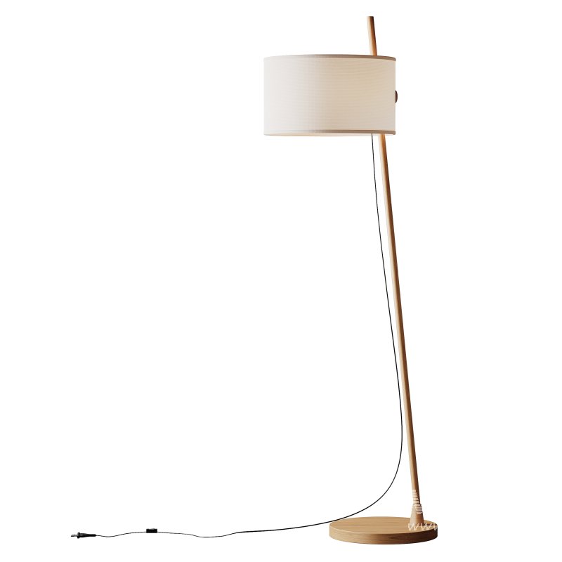 MILAN Linood E27 Wood Floor Lamp - Image 2