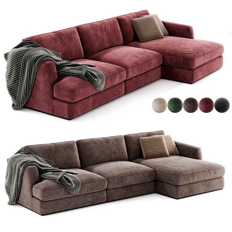 Flexform Barret Chaise Longue Sofa - Image 5