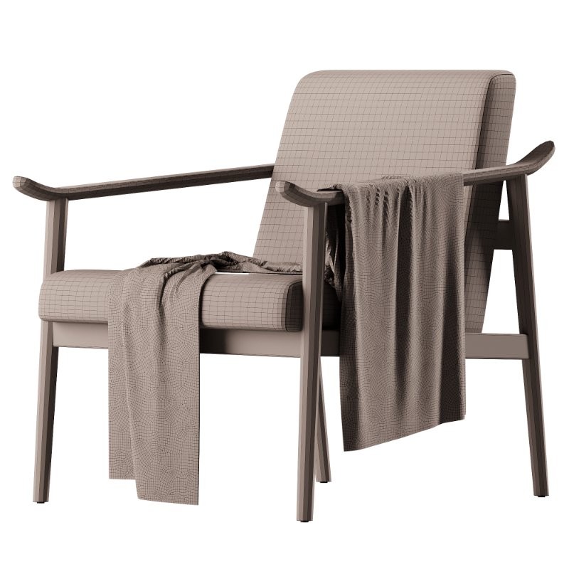 Black Teak and Leather Armchair - Image 3