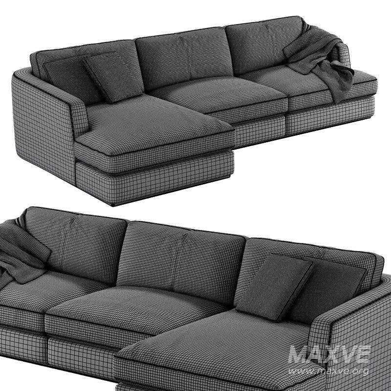 Flexform Barret Chaise Longue Sofa - Image 4