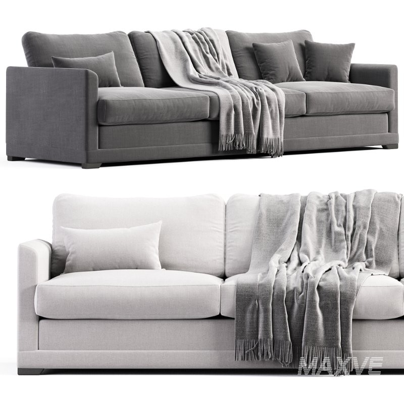 Aissa 4 Seat Sofa in Pumice House Basket Weave - Image 4