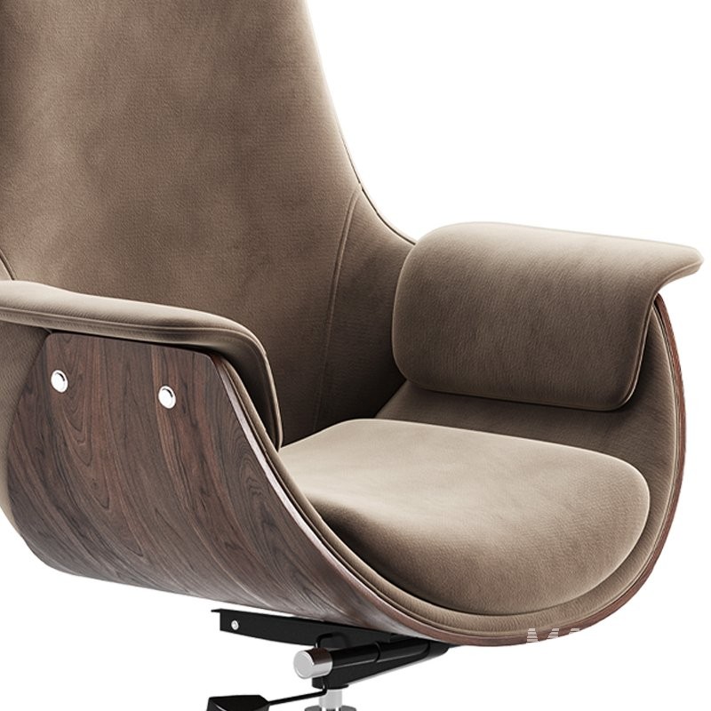 Gray Leather Modern Home Office Chair - Image 5