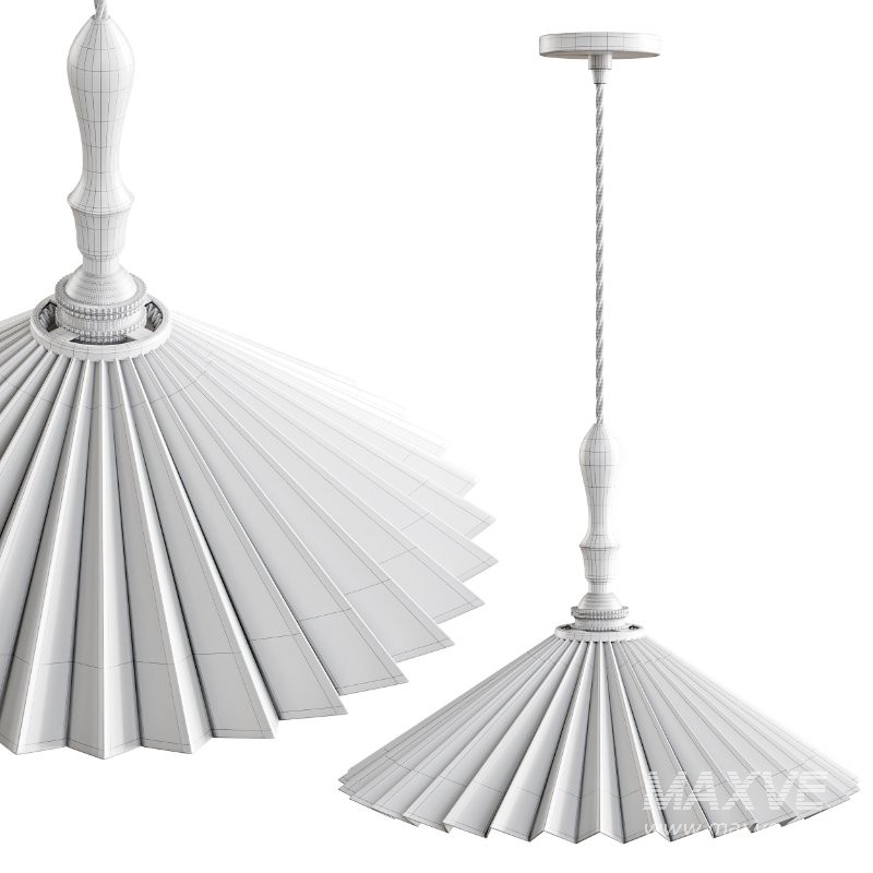 Vintage Pleated Pendant Lampshade Chandelier - Image 8