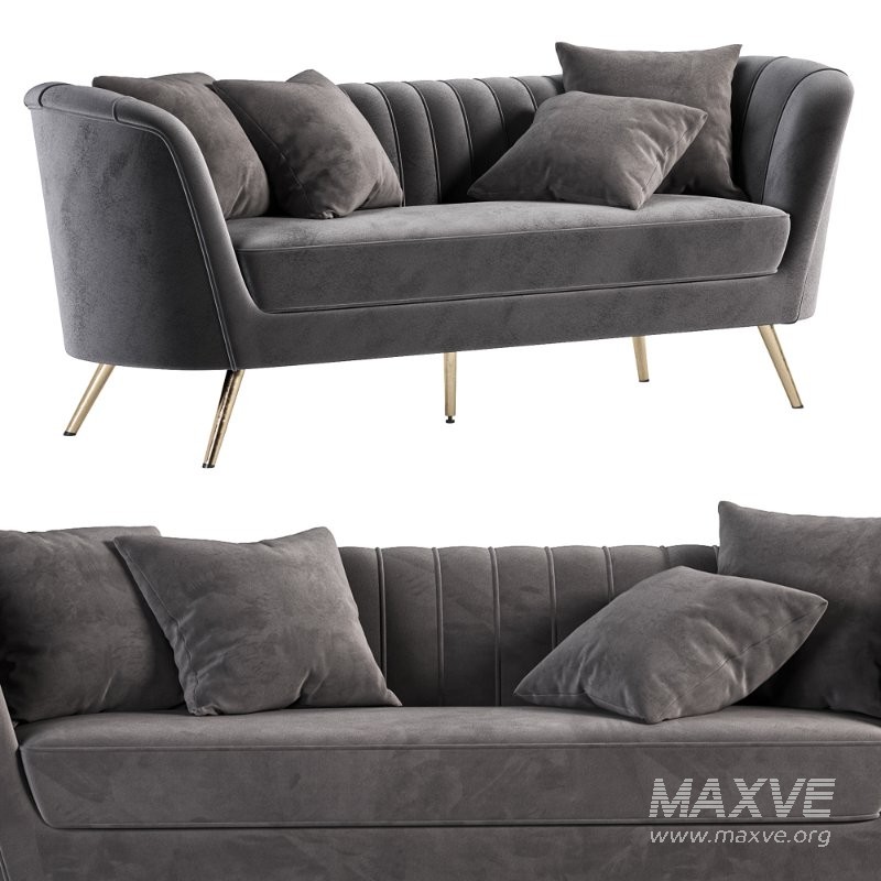 Meridian Furniture Margo Grey Velvet Sofa - Image 1