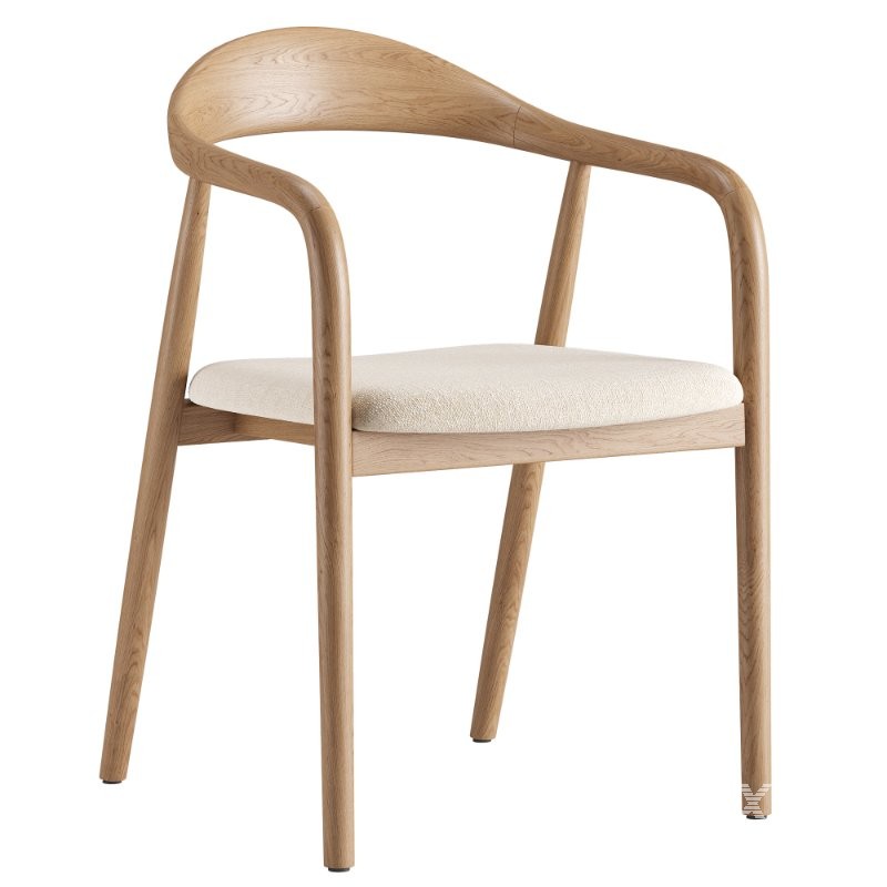 Noris Fabric Dining Chair and Sigrid Dining Table - Image 2