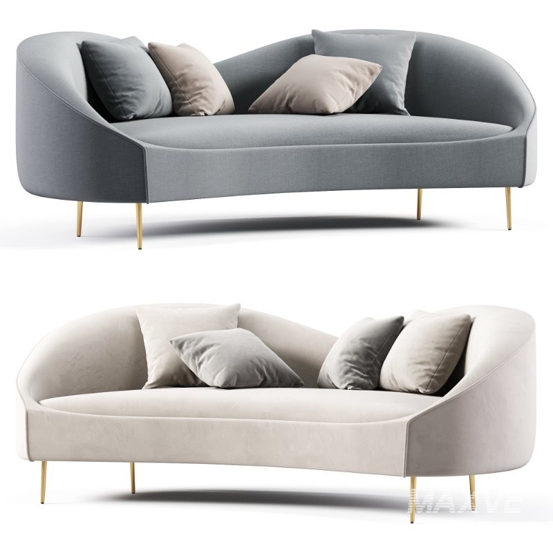 Velvet Curved Sofa Large 3 Seater Curved Back Sofahttps - Image 2