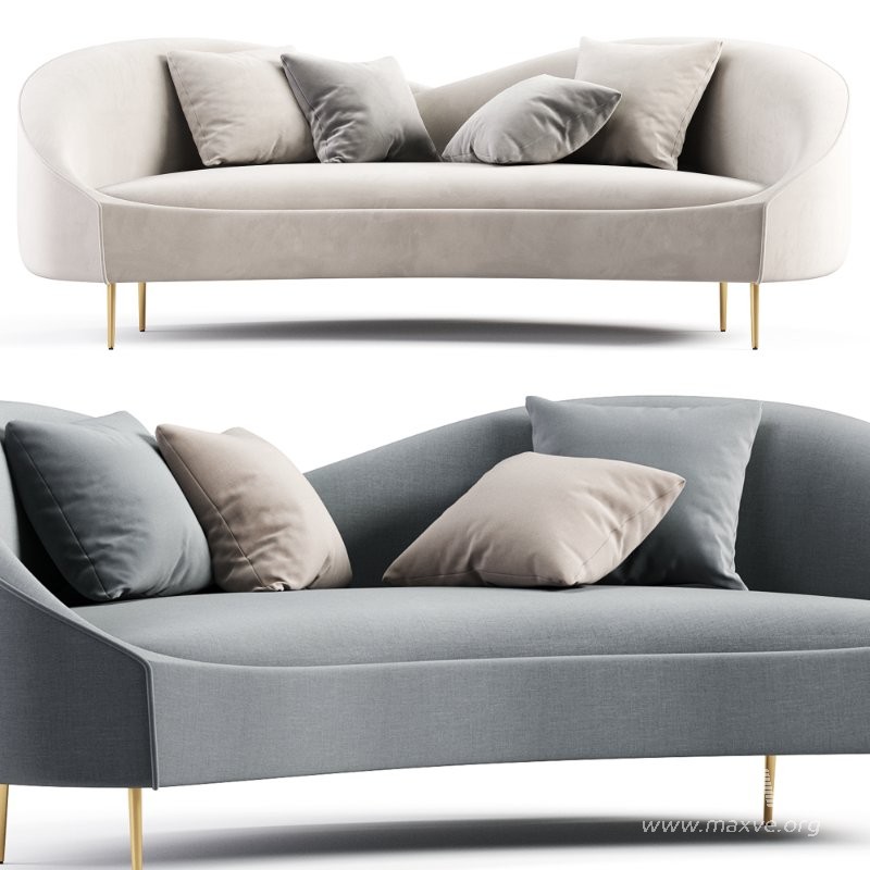 Velvet Curved Sofa Large 3 Seater Curved Back Sofahttps - Image 4