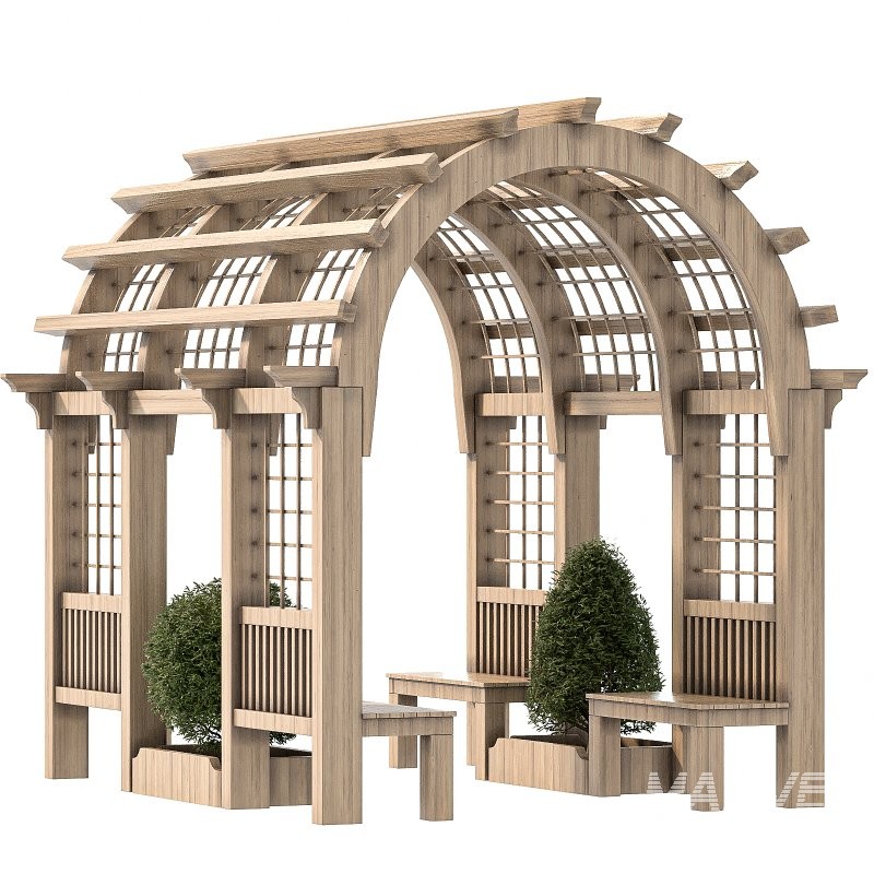 Wooden Garden Arbor 03 - Image 1
