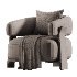 Granite beige chenille armchair - Thumbnail 3