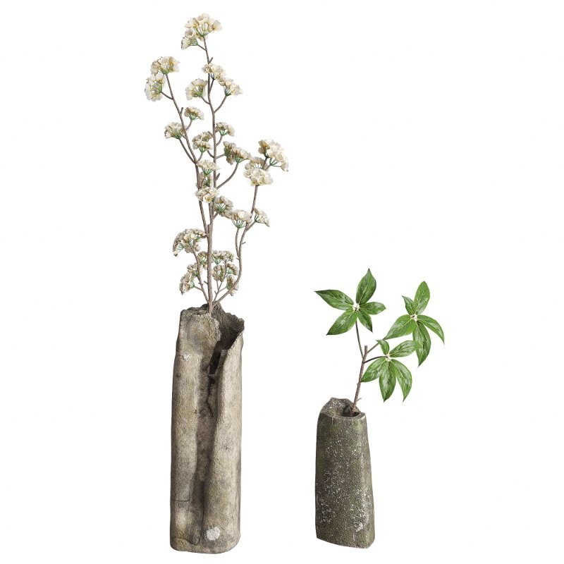 Wild Flower Bouquet Raw Stone Vase - Image 4