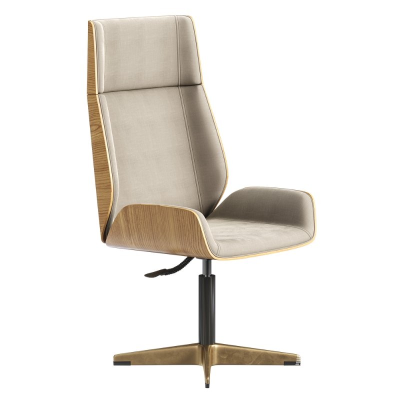 Black Leather Modern Home Office Chair - Image 3