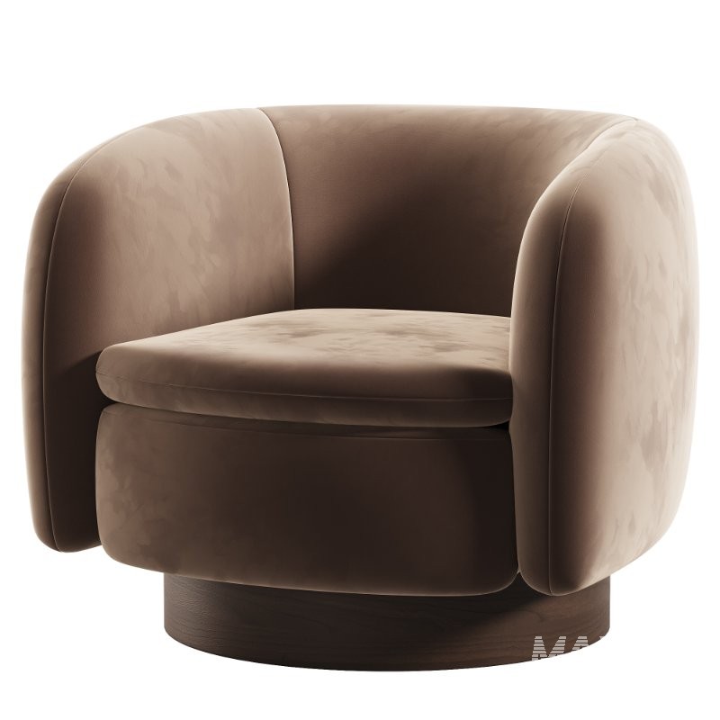 Muir Camel Velvet Swivel Chair - Image 4