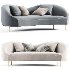 Velvet Curved Sofa Large 3 Seater Curved Back Sofahttps - Thumbnail 1
