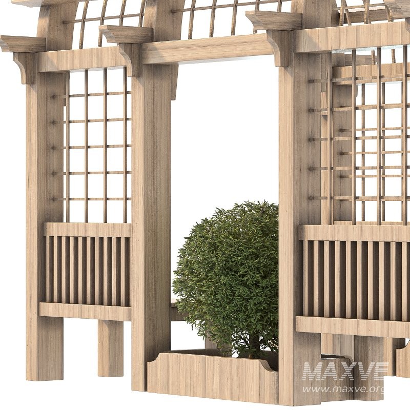 Wooden Garden Arbor 03 - Image 4
