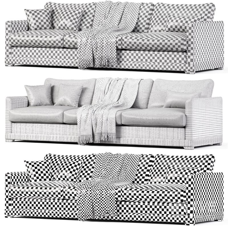 Aissa 4 Seat Sofa in Pumice House Basket Weave - Image 6