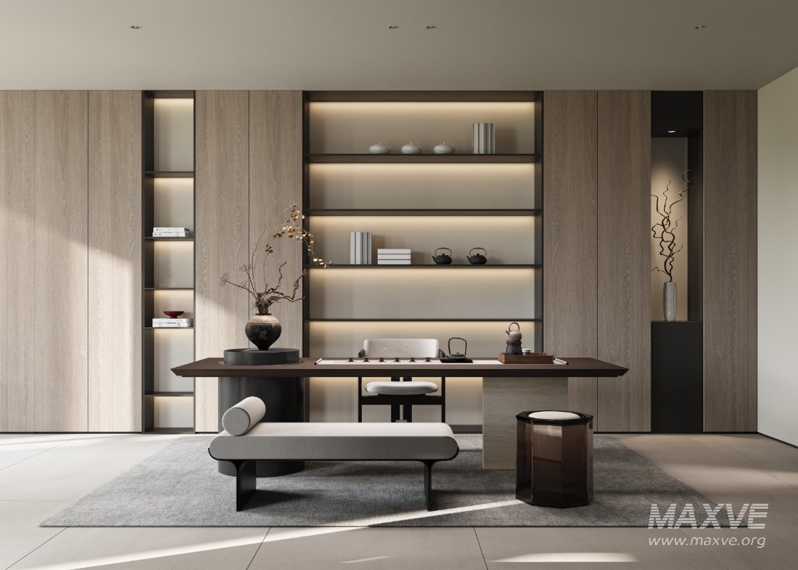 Modern living room and dining room interior scene - Image 8