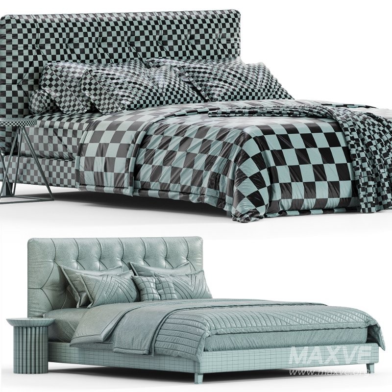 Aleahya Vegan Leather Platform Bed - Image 5