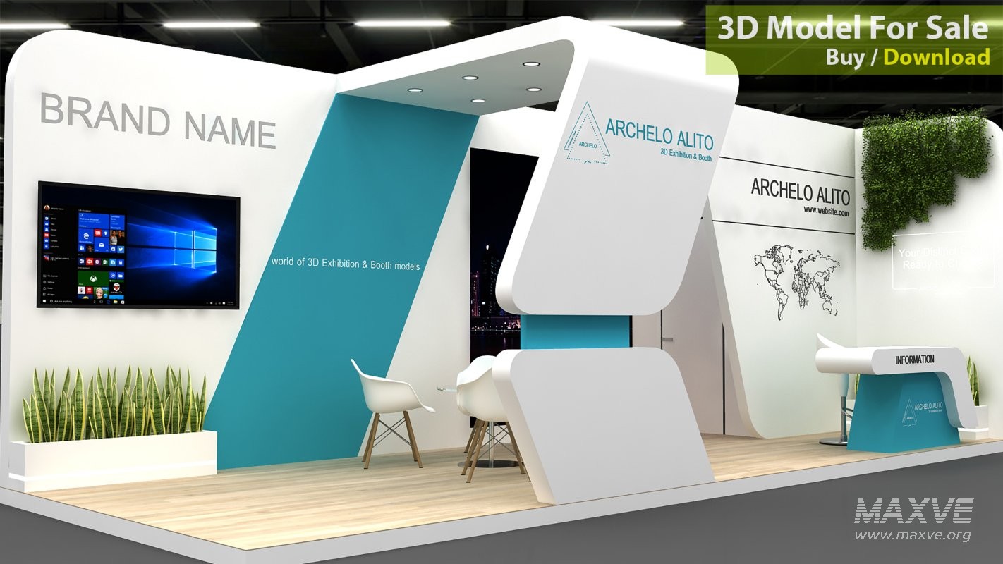 3d model exhibition minimal - Image 4