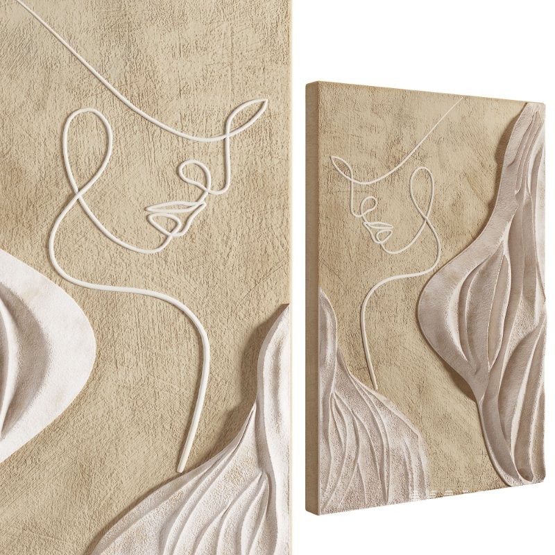 Modern Wall Art Abstract Woman Face Line Sculpture - Image 4