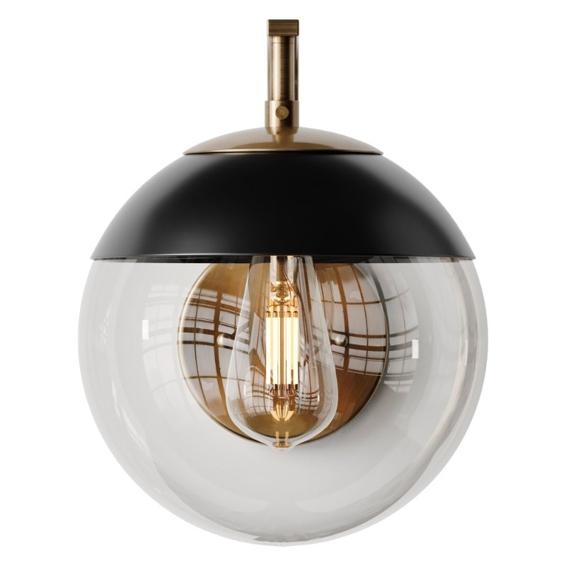 Mid-Century Clear Globe Sconce - Image 5