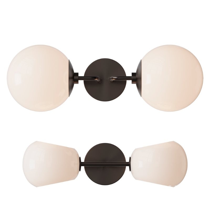 Minimalist Globe Sconce and Xaviero Glass Vanity Light - Image 3