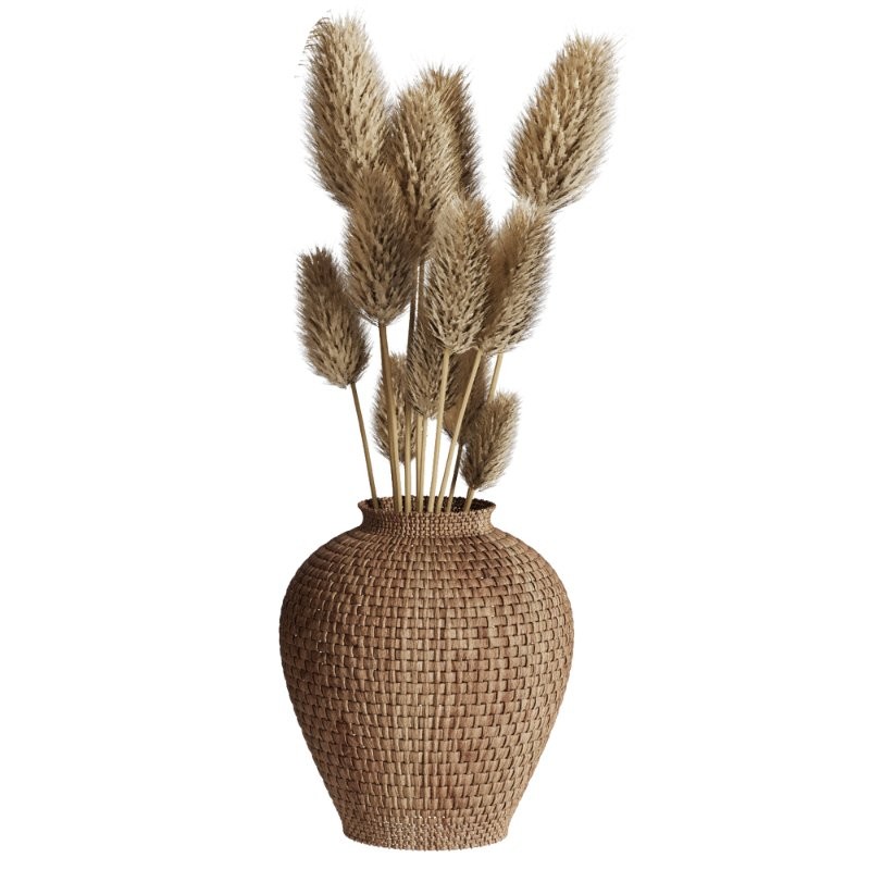 Pampas grass in a wicker pot set58 - Image 2