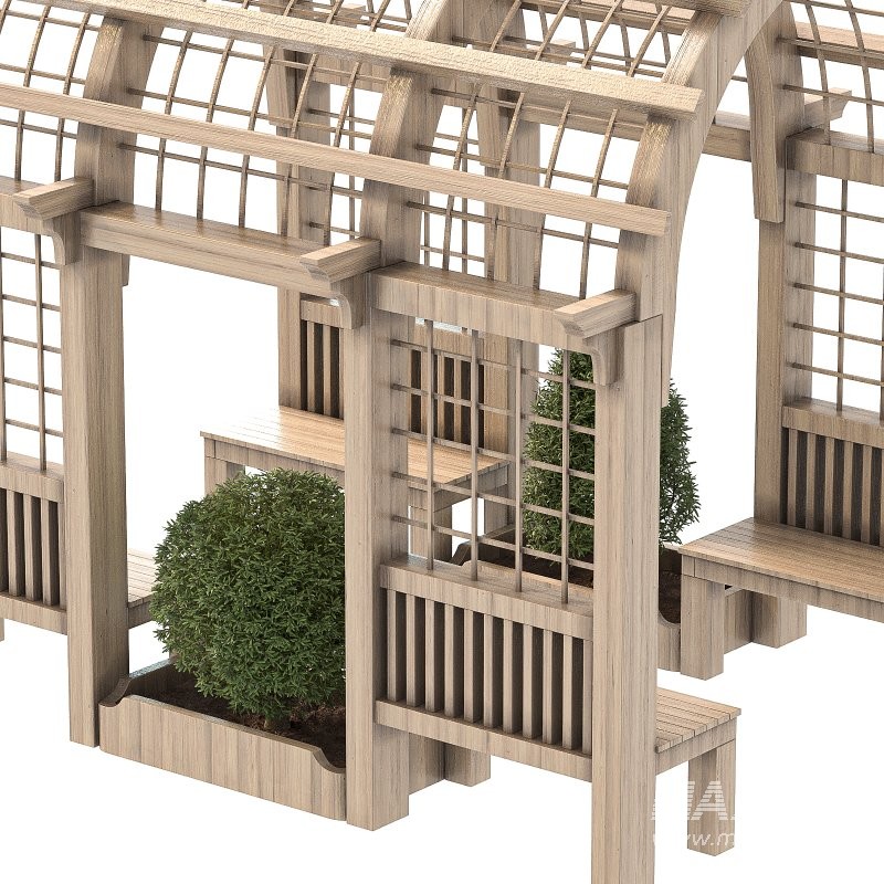 Wooden Garden Arbor 03 - Image 6