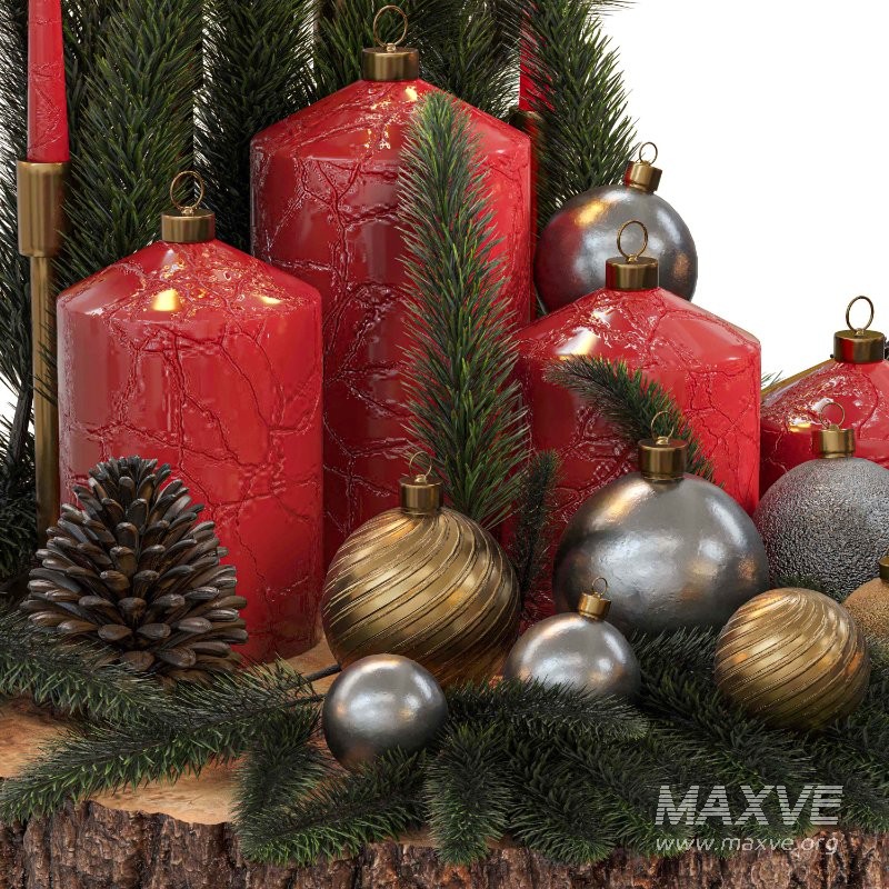 Christmas Interior Decor Set 3D Model Set 01 - Image 4