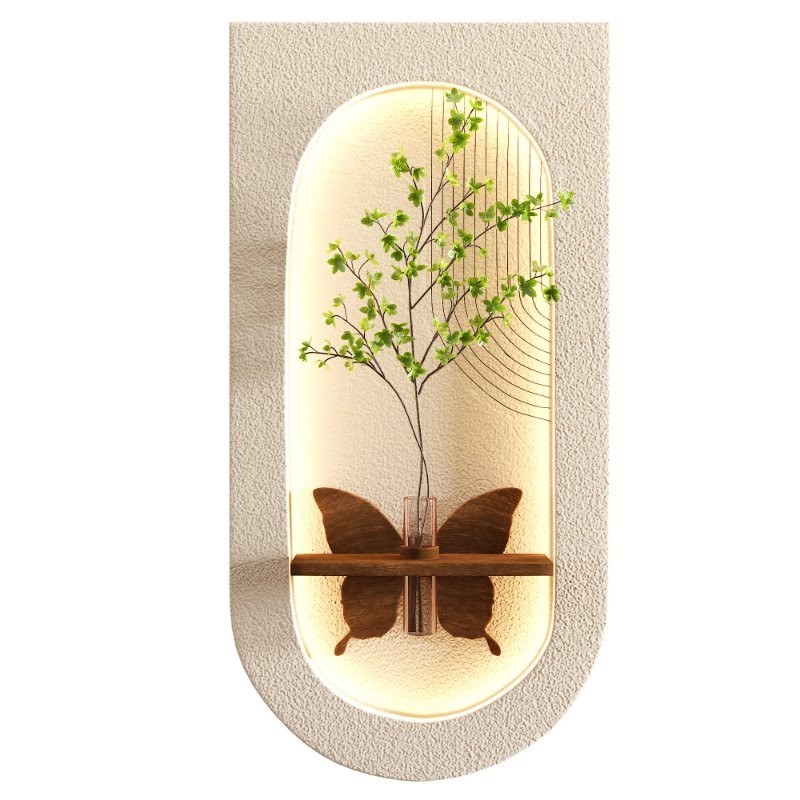Wall Niche Decor Butterfly Shelf Green Branch - Image 6