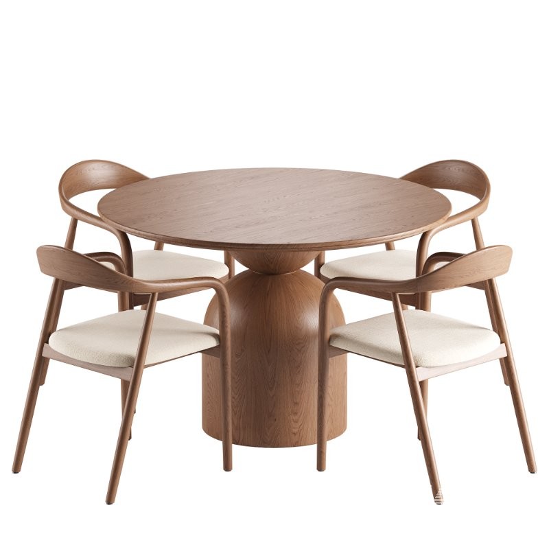 Noris Fabric Dining Chair and Sigrid Dining Table - Image 5