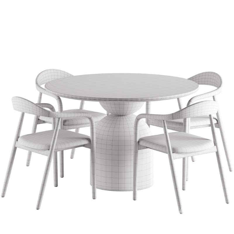 Noris Fabric Dining Chair and Sigrid Dining Table - Image 7
